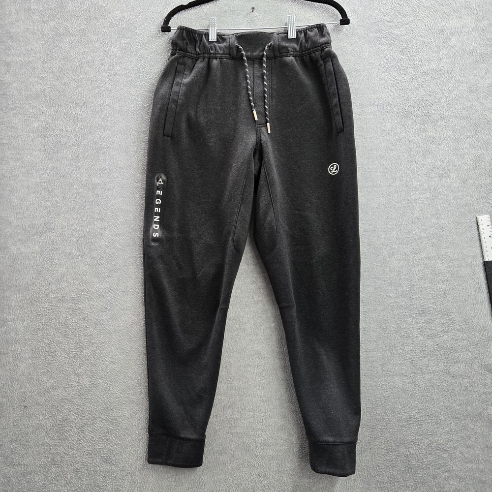 Legend Hawthrone Men Activewear Pants S Black Tech Jogger Logo Zipper 27" Inseam